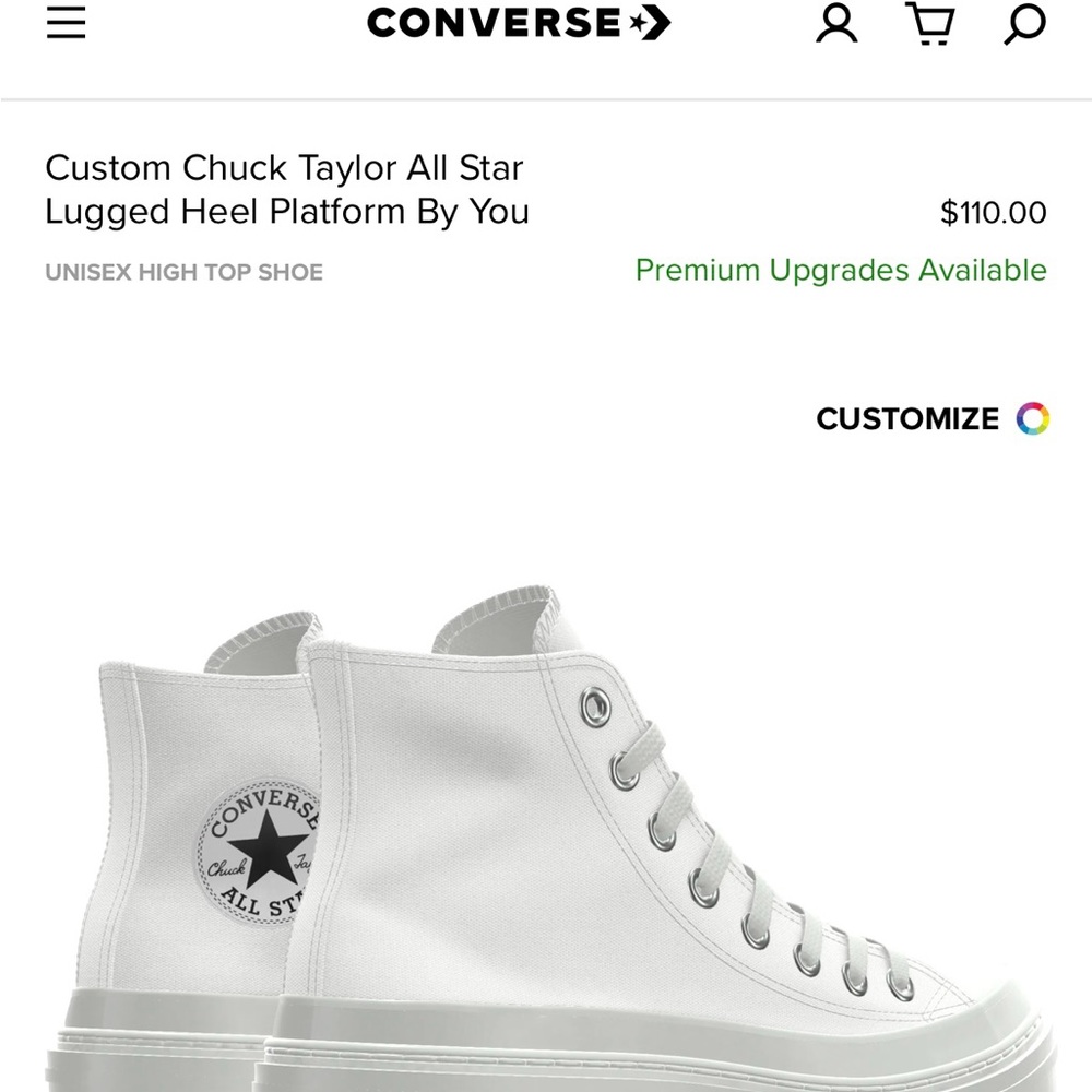 Unisex Converse All Star Chunky White High-Tops - Picture 6 of 6